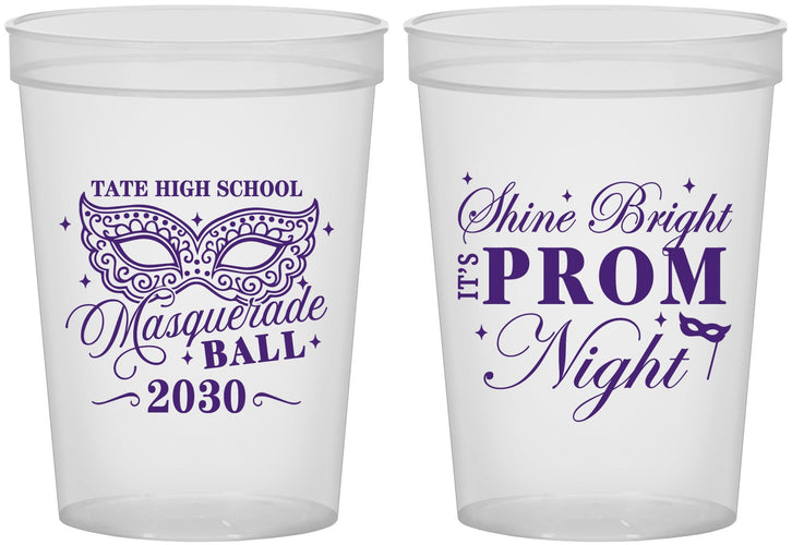 Custom Prom 16 oz Translucent Cups - Masquerade Ball | 50010