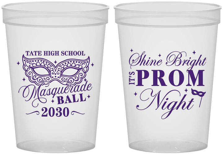 Custom Prom 16 oz Translucent Cups - Masquerade Ball | 50010