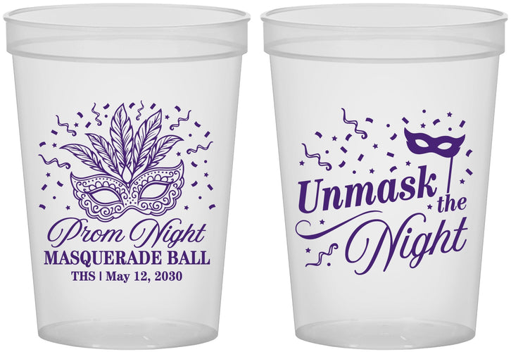 Custom Prom 16 oz Translucent Cups - Masquerade Ball | 50011