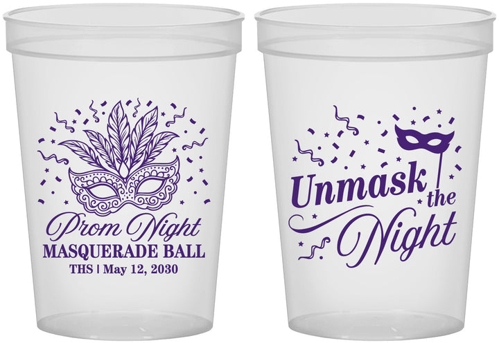 Custom Prom 16 oz Translucent Cups - Masquerade Ball | 50011
