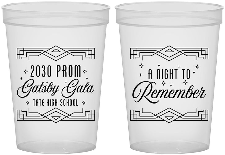 Custom Prom 16 oz Translucent Cups - Gatsby Gala | 50012