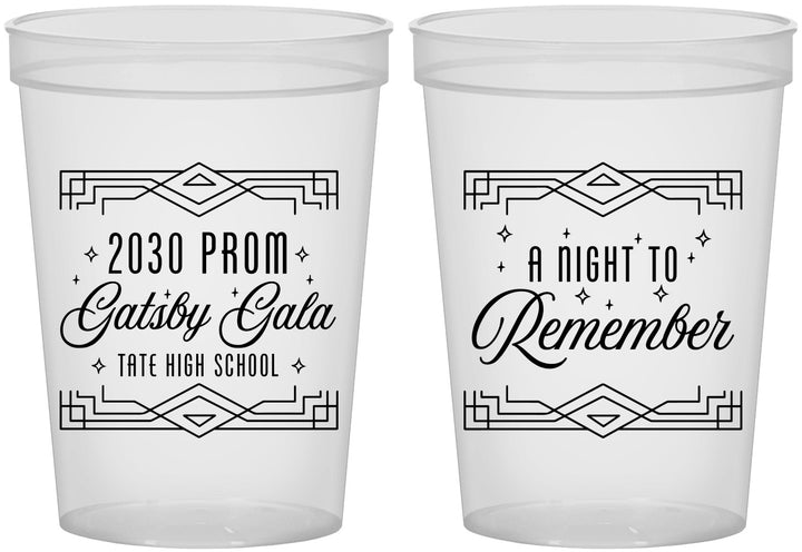 Custom Prom 16 oz Translucent Cups - Gatsby Gala | 50012