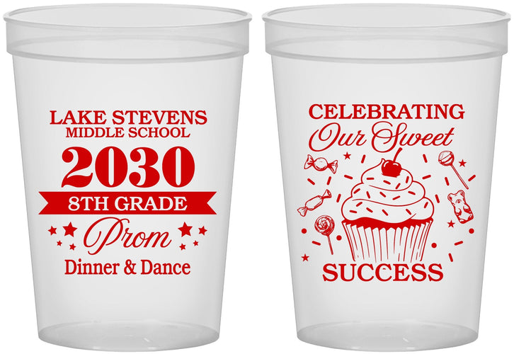 Custom Prom 16 oz Translucent Cups - 8th Grade Dance | 50013