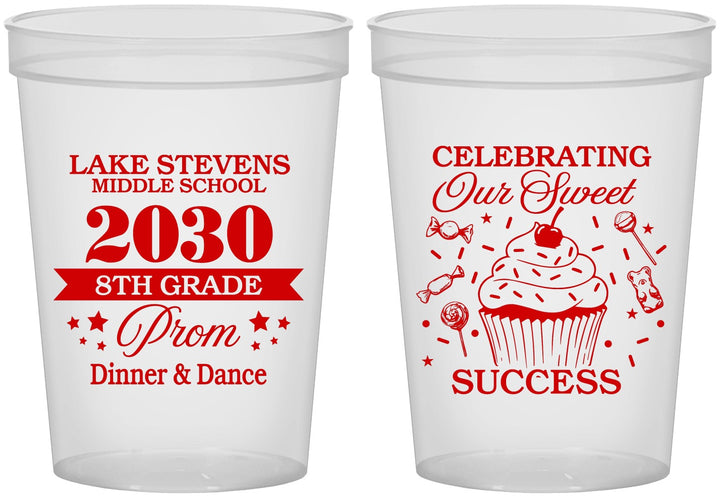 Custom Prom 16 oz Translucent Cups - 8th Grade Dance | 50013