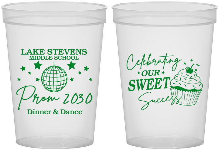 Custom Prom 16 oz Translucent Cups - Middle School Dance | 50014