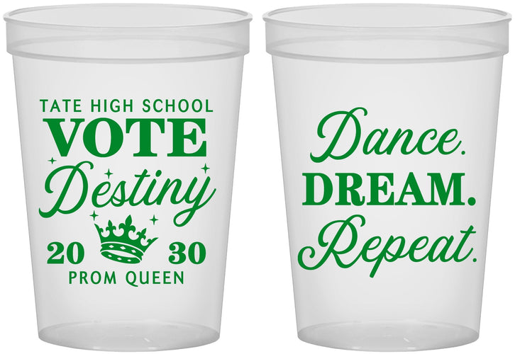 Custom Prom 16 oz Translucent Cups - Queen Vote | 50016