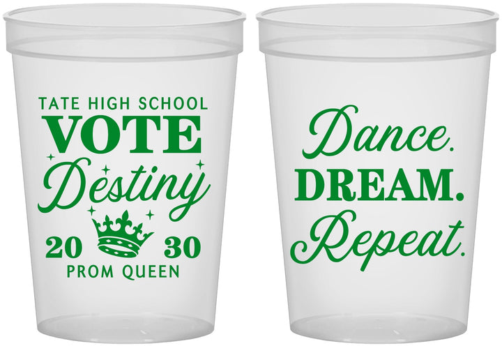 Custom Prom 16 oz Translucent Cups - Queen Vote | 50016
