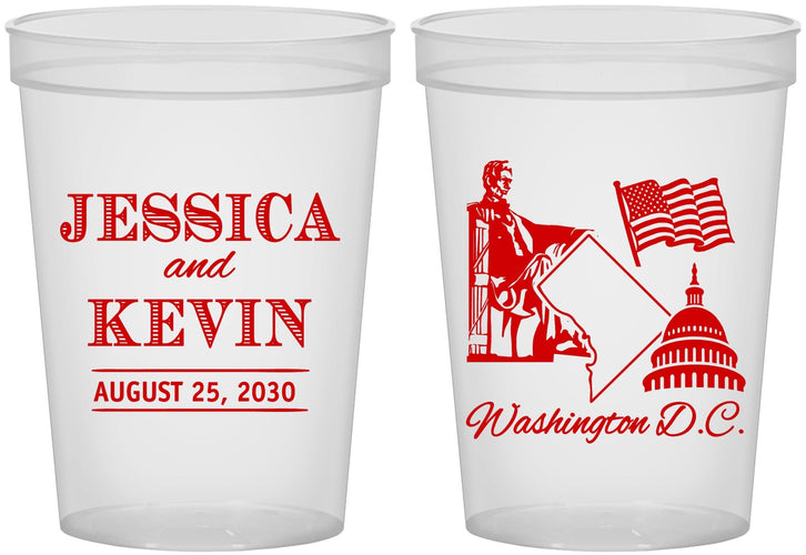 Custom Wedding 16 oz Translucent Cups - Washington Dc | 501