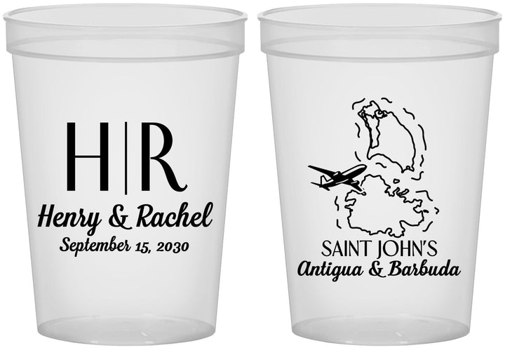 Custom Wedding 16 oz Translucent Cups - Antigua And Barbuda | 502