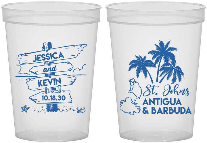 Custom Wedding 16 oz Translucent Cups - Antigua And Barbuda | 503