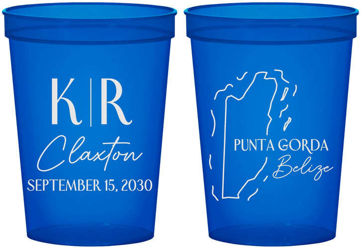 Custom Wedding 16 oz Translucent Cups - Belize | 510