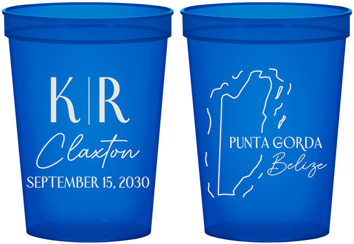 Custom Wedding 16 oz Translucent Cups - Belize | 510