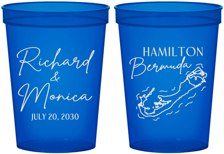 Custom Wedding 16 oz Translucent Cups - Bermuda | 512
