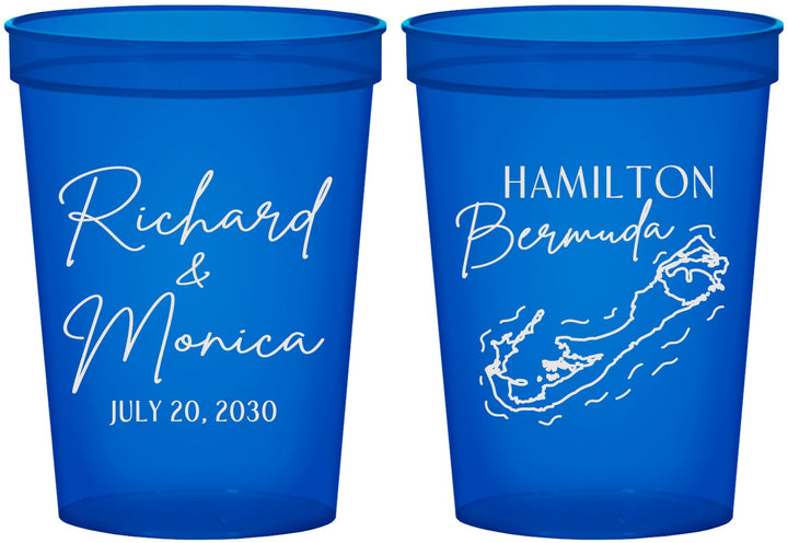 Custom Wedding 16 oz Translucent Cups - Bermuda | 512