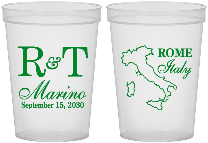 Custom Wedding 16 oz Translucent Cups - Italy | 514