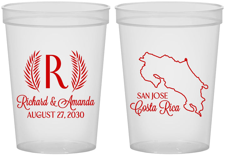 Custom Wedding 16 oz Translucent Cups - Costa Rica | 518