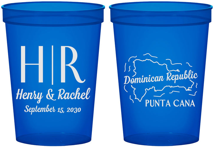 Custom Wedding 16 oz Translucent Cups - Domincan Republic | 522