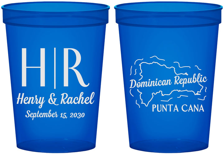 Custom Wedding 16 oz Translucent Cups - Domincan Republic | 522