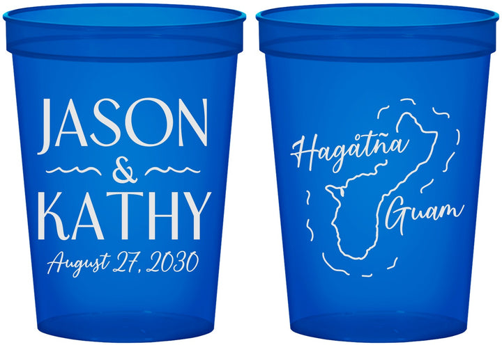 Custom Wedding 16 oz Translucent Cups - Guam | 526