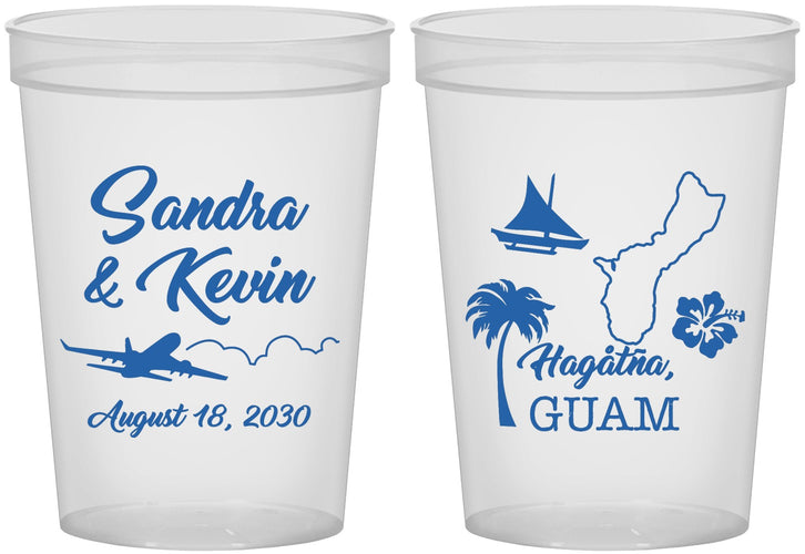 Custom Wedding 16 oz Translucent Cups - Guam | 527