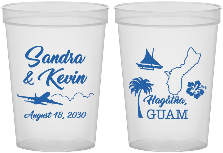 Custom Wedding 16 oz Translucent Cups - Guam | 527