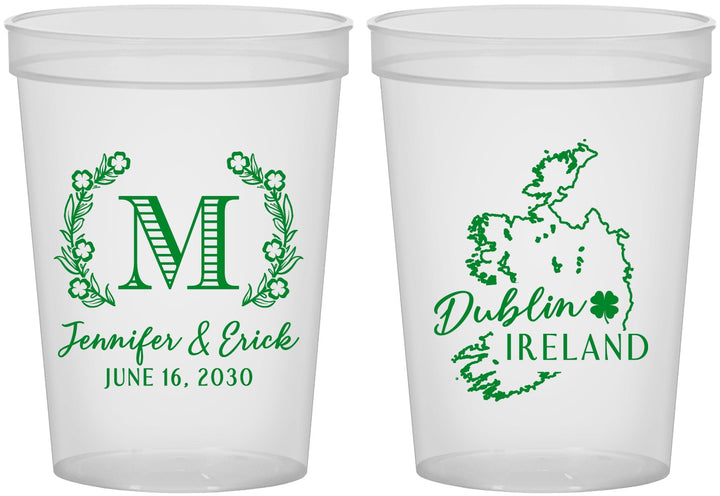 Custom Wedding 16 oz Translucent Cups - Ireland | 528