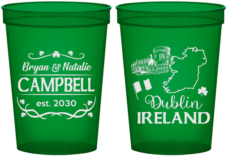 Custom Wedding 16 oz Translucent Cups - Ireland | 529