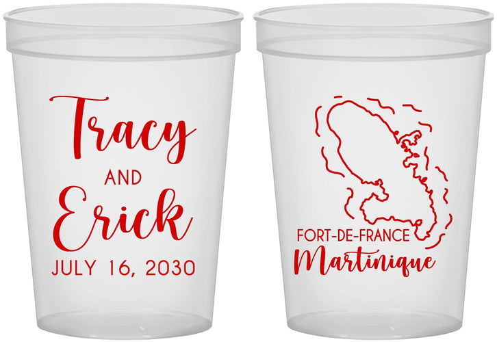 Custom Wedding 16 oz Translucent Cups - Martinique | 532