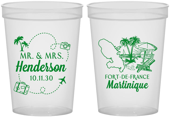Custom Wedding 16 oz Translucent Cups - Martinique | 533