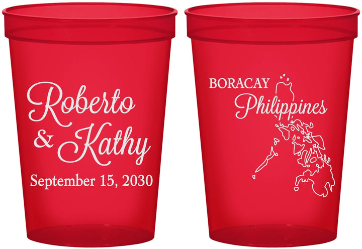 Custom Wedding 16 oz Translucent Cups - Philippines | 536