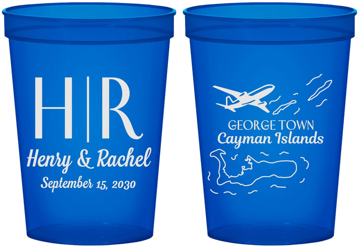 Custom Wedding 16 oz Translucent Cups - Cayman Island | 544