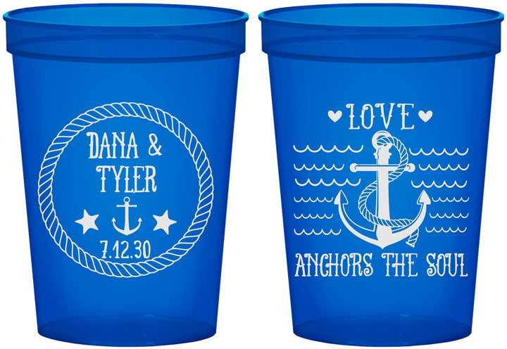 Custom Wedding 16 oz Translucent Cups - Anchor The Soul | 558