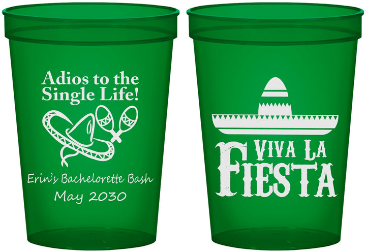 Custom Bachelorette 16 oz Translucent Cups - Viva La Fiesta | 60005