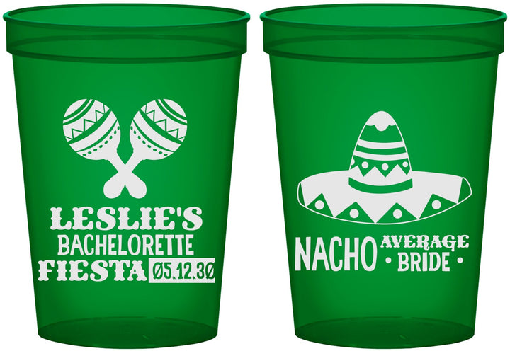 Custom Bachelorette 16 oz Translucent Cups - Nacho Average Bride | 60007