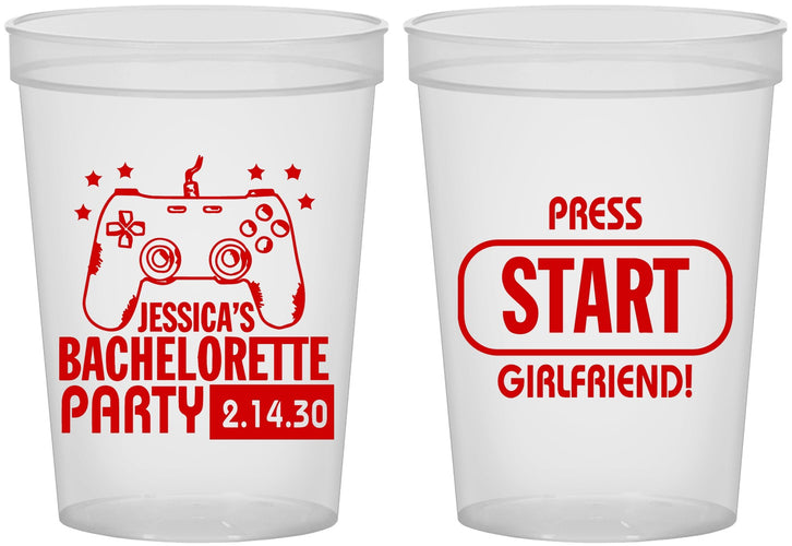 Custom Bachelorette 16 oz Translucent Cups - Video Games | 60009