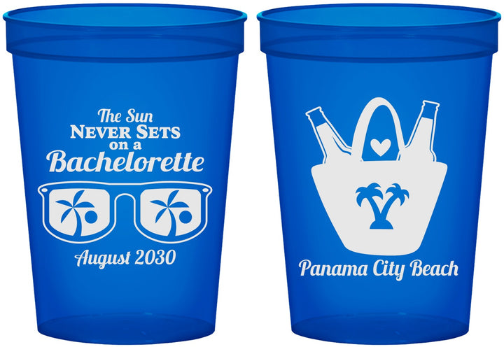 Custom Bachelorette 16 oz Translucent Cups - Beach | 60010