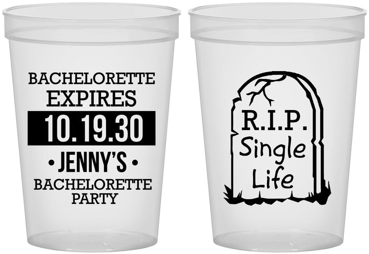 Custom Bachelorette 16 oz Translucent Cups - Rip Single Life | 60014