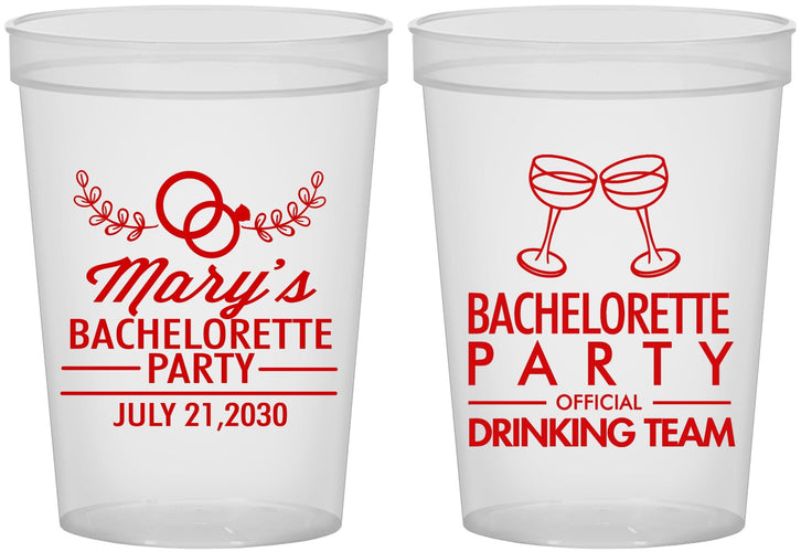 Custom Bachelorette 16 oz Translucent Cups - Official Drink Team | 60017