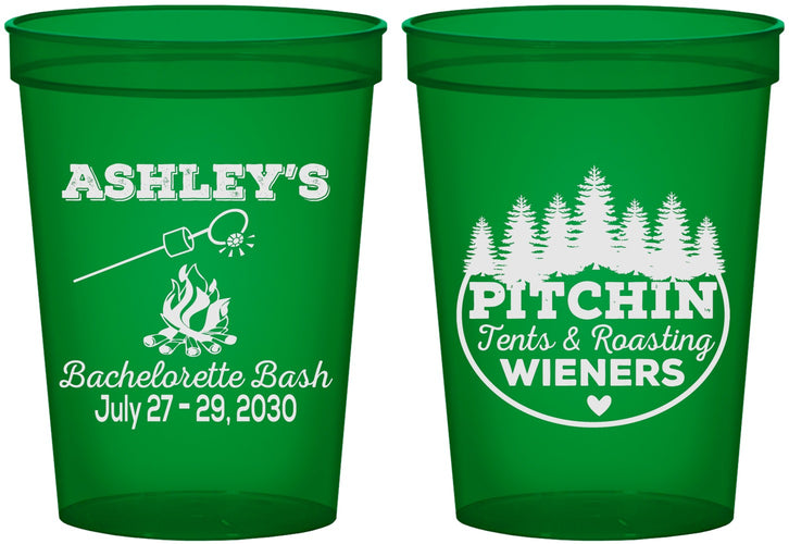 Custom Bachelorette 16 oz Translucent Cups - Camping | 60018