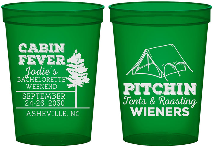 Custom Bachelorette 16 oz Translucent Cups - Camping | 60019