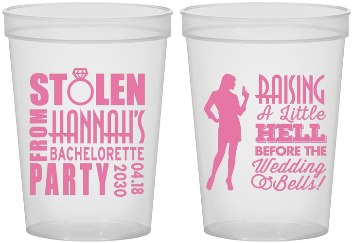 Custom Bachelorette 16 oz Translucent Cups - Raising A Little Hell | 60020
