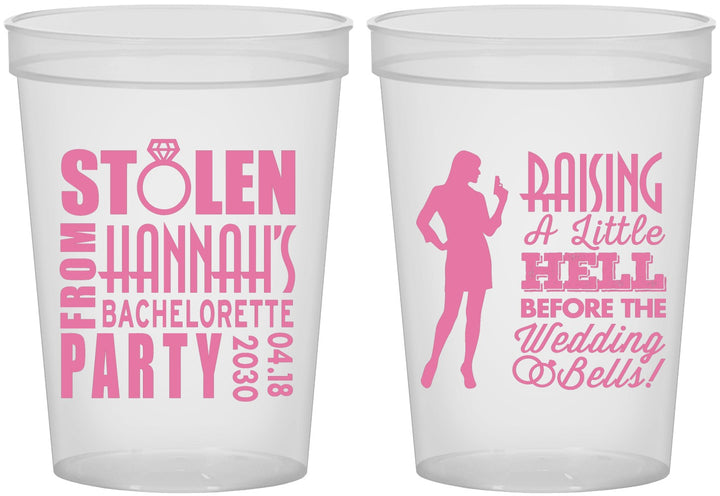 Custom Bachelorette 16 oz Translucent Cups - Raising A Little Hell | 60020