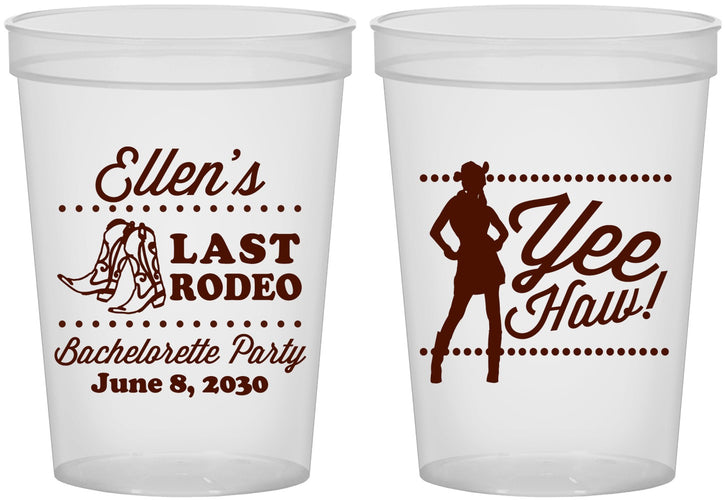 Custom Bachelorette 16 oz Translucent Cups - Last Rodeo | 60021