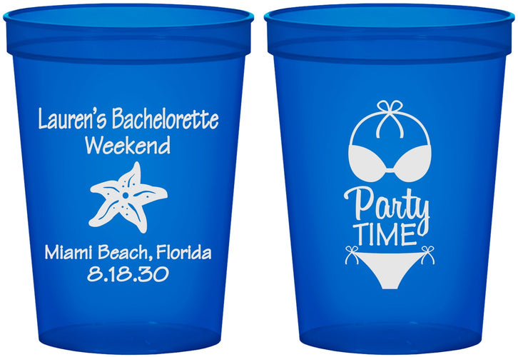 Custom Bachelorette 16 oz Translucent Cups - Bikini | 60027