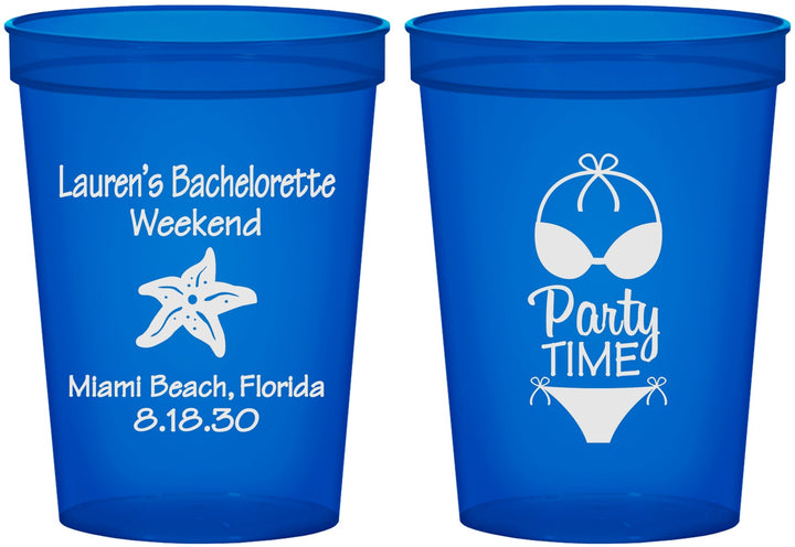 Custom Bachelorette 16 oz Translucent Cups - Bikini | 60027