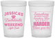 Custom Bachelorette 16 oz Translucent Cups - Something Borrowed | 60028