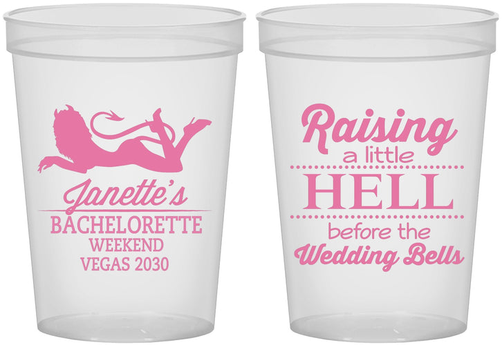 Custom Bachelorette 16 oz Translucent Cups - Raising A Little Hell | 60030