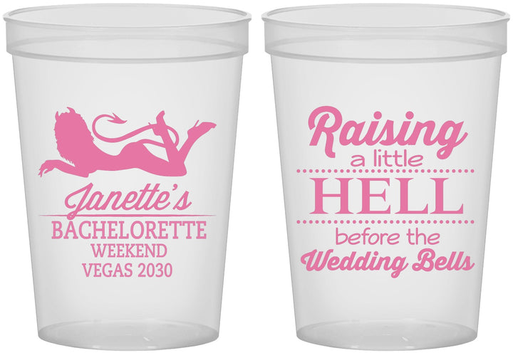 Custom Bachelorette 16 oz Translucent Cups - Raising A Little Hell | 60030