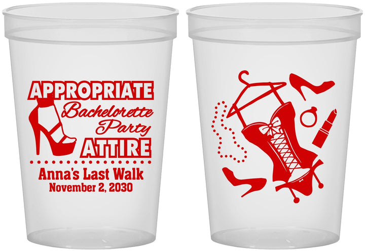 Custom Bachelorette 16 oz Translucent Cups - Last Walk | 60032