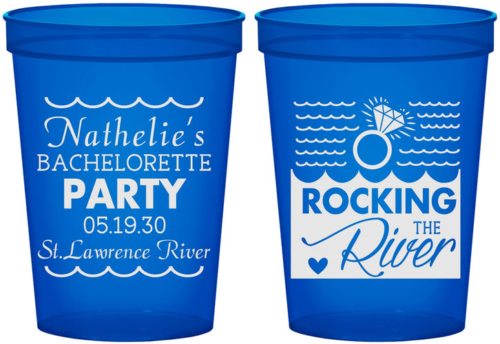 Custom Bachelorette 16 oz Translucent Cups - Rocking The River | 60033